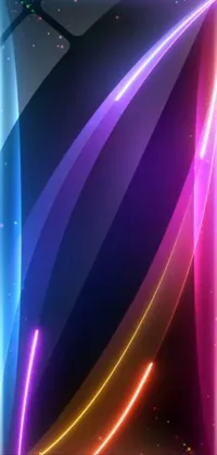 This dynamic phone live wallpaper showcases a mesmerizing image of neon lights against a dark background