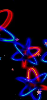 neon hearts and stars wallpaper