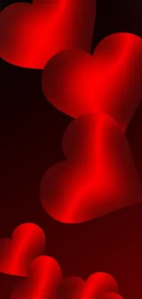Looking for a stunning live wallpaper for your phone screen? Check out this beautiful vertical wallpaper featuring a bunch of red hearts floating in the air