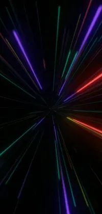 Bring your phone to life with this stunning live wallpaper featuring colorful light streaks against a black background