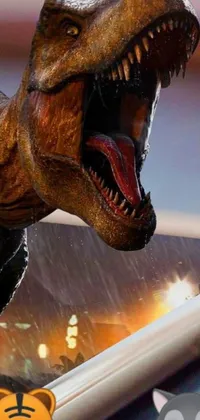 Enjoy an incredible Jurassic park-inspired live wallpaper on your phone with this realistic toy dinosaur