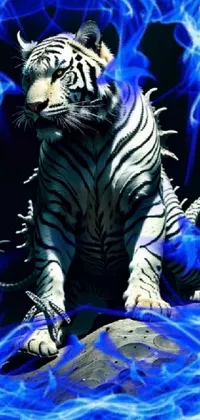 Light Siberian Tiger Blue Live Wallpaper