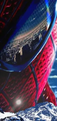 This live wallpaper features a close-up shot of Spider-Man's face from the movie The Amazing Spider-Man 2