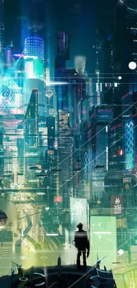 Download Cyberpunk City - A City With A Futuristic City Wallpaper