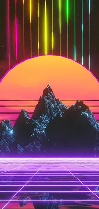 Retrowave City & Moon, Live Wallpaper [1920 x 1080]