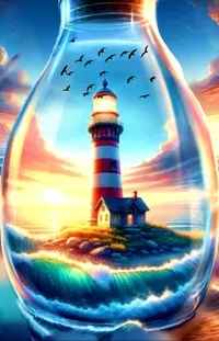 Lighthouse Sky Liquid Live Wallpaper