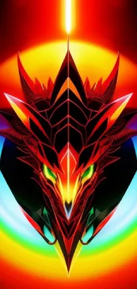 This phone live wallpaper features a stunning vector art design of a dragon's head