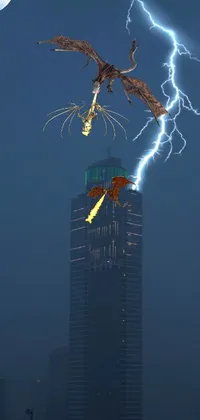 Lightning Sky Building Live Wallpaper