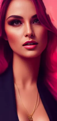 With this live wallpaper, your phone will receive an instant upgrade! You'll love the high saturation colors that are featured in this digital painting, which showcases a woman with beautiful pink hair striking a pose for the camera