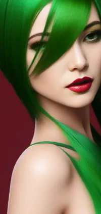 Lip Eyebrow Green Live Wallpaper