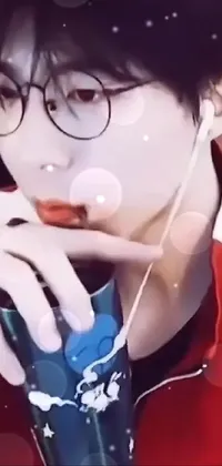 Lip Glasses Hand Live Wallpaper