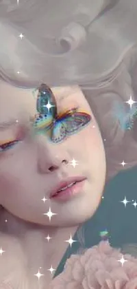 This phone live wallpaper features a stunning digital masterpiece in a dreamy pop surrealism style