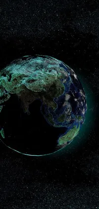 This space-themed phone live wallpaper features a captivating view of the Earth from space