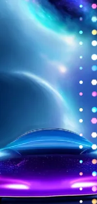 Enjoy a stunning live wallpaper featuring a futuristic car in front of a galaxy backdrop
