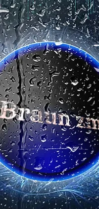 This phone live wallpaper features a striking blue ball adorned with the word brain, as well as an AI logo, all set against a brown background