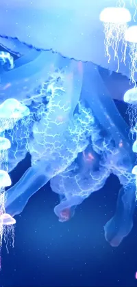 Looking for a stunning <a href="/">live wallpaper</a> to freshen up your phone&#39;s home screen? Look no further than this beautiful design featuring a group of jellyfish floating on blue water