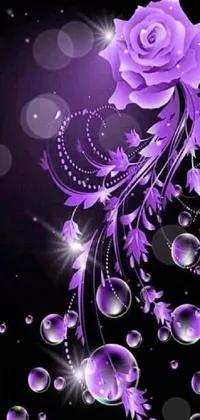Liquid Flower Purple Live Wallpaper