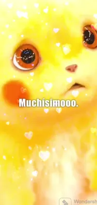 This live wallpaper for your phone features a bright yellow Pikachu from the popular anime series