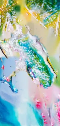 This phone live wallpaper features an intricate close-up of a painted masterpiece