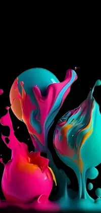 This abstract live wallpaper for your phone features a digital art piece by an acclaimed artist