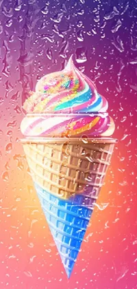 Liquid Ice Cream Cone Pink Live Wallpaper