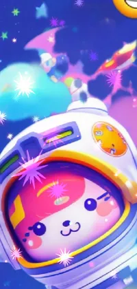 This space-themed live wallpaper is perfect for space enthusiasts looking for an adorable and colorful design