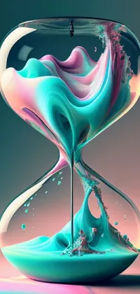 This exquisite hourglass phone live wallpaper features a colorful, liquid-like sand falling at a steady pace, symbolizing the passage of time