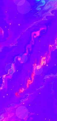 This live wallpaper features an image of a commercial jet soaring in the sky with a vibrant and dynamic generative art design background in dayglo pink and blue