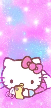 This Hello Kitty live wallpaper has stars in the background, making it perfect for those who love the night sky