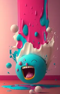 Liquid Smile Pink Live Wallpaper
