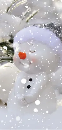 Add some winter magic to your phone's screen with this cheerful snowman live wallpaper