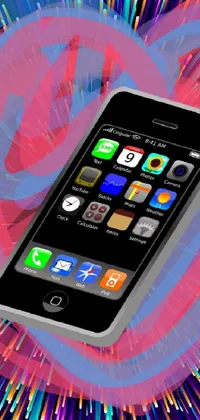 Get a vibrant and energetic look for your phone with our live wallpaper of a modern and stylish cell phone sitting atop a colorful background