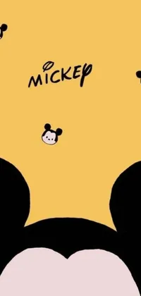 Add some playful charm to your phone with this Mickey Mouse inspired live wallpaper! Against a yellow and black Mingei art style background, Mickey's iconic face comes to life with a range of emotive expressions including smiling, winking, and more