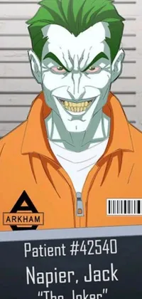 This live phone wallpaper features an eye-catching orange-shirted man holding a sign, alongside a popular Pixiv art piece, unique serial art of Batman as the Joker and a person wearing a prison jumpsuit, representing confinement