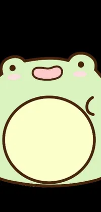 Brighten up your phone screen with this adorable live wallpaper featuring a green frog with a pink nose