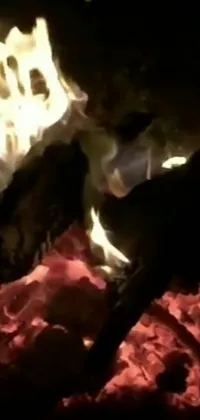 This stunning phone live wallpaper features a close-up of a person's lower legs gently swaying and stomping to the beat of a background track in front of a cozy, crackling fireplace