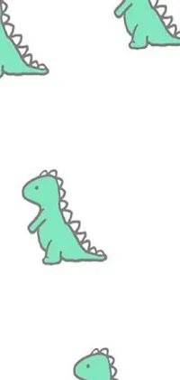 Get ready to add some fun and personality to your phone with this live wallpaper featuring a green dinosaur sticker on a white background