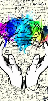 Enjoy a stunningly vivid phone live wallpaper featuring a colorful brain pulsating with energy, against a high school background