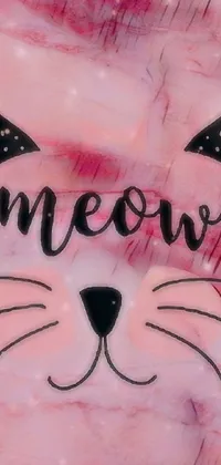 Add some personality and charm to your iPhone with this cute cat live wallpaper featuring a playful "meow" message
