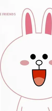 This live wallpaper depicts a cute cartoon rabbit in a close-up shot