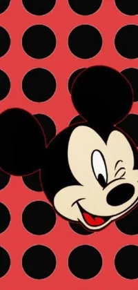 This vibrant phone live wallpaper features a pop art-inspired Mickey Mouse design by an accomplished artist