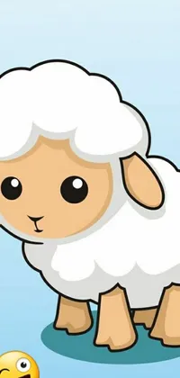 Get ready to brighten up your phone with the cutest live wallpaper yet! This cartoon sheep is sure to bring a smile to your face with its adorable blue eyes and playful antics