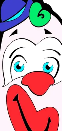 This lively phone live wallpaper presents a playful cartoon clown with a wide smile