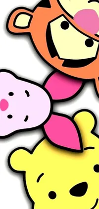 This lively phone wallpaper showcases beloved Winnie the Pooh characters in iconic pop art style