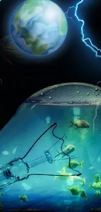 Map Blue Underwater Live Wallpaper