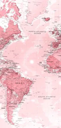 Map World Magenta Live Wallpaper