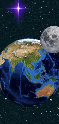 Map World Moon Live Wallpaper
