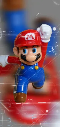Mario Cartoon Electric Blue Live Wallpaper