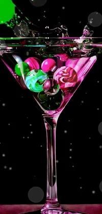 Martini Glass Liquid Stemware Live Wallpaper