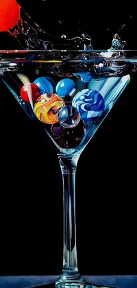 Martini Glass Tableware Liquid Live Wallpaper
